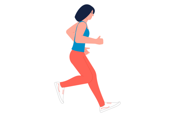 Download Athletic Woman Jogging. Person Training - Premium Bundle