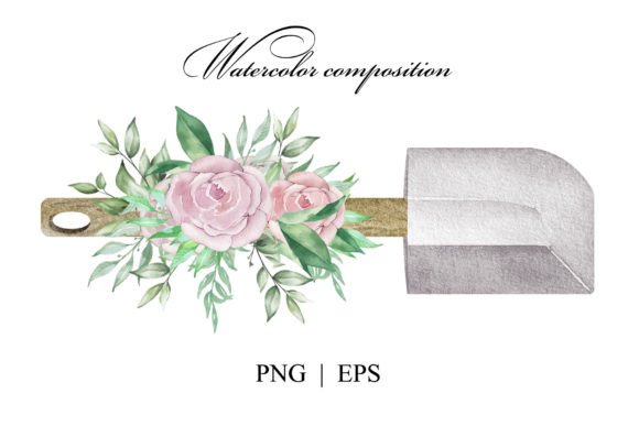 Download Watercolor Baking Spatula with Flowers - Spa Collection