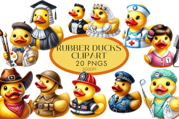 Download Rubber Duck Clipart Watercolour Bundle - Rubber Collection