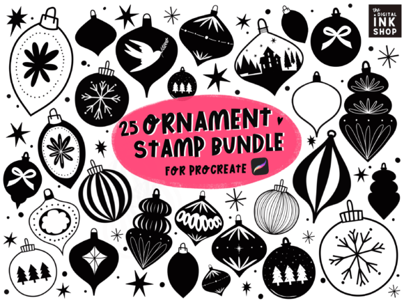 Download Procreate Ornament Graphic Stamps + Text - Ornament Collection