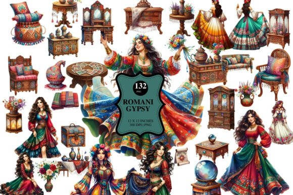 Download Romani Gypsy &amp; Vintage Furniture Clipart - Vintage furniture Collection