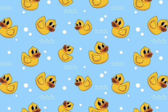 Download Yellow Rubber Duck Seamless Pattern - Rubber Collection